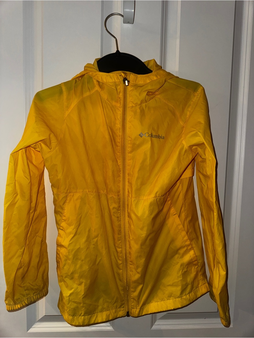 Columbia Kids Yellow Hooded Packable Shell Jacket